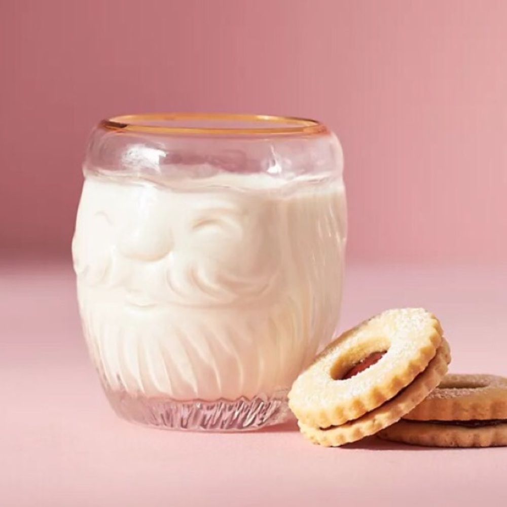 Anthropologie North Pole Santa Juice Glass New In Box